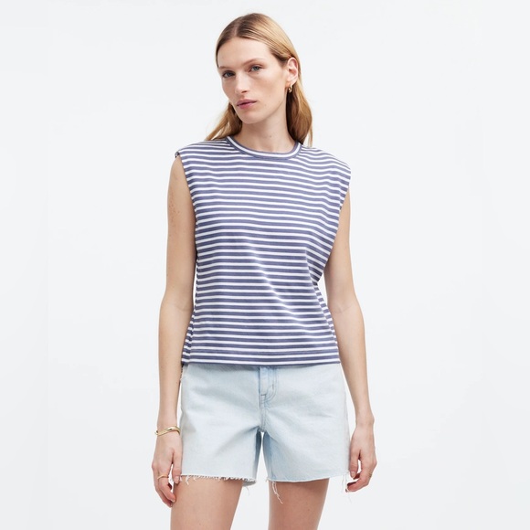 SOLD-Madewell Structured Muscle Tee In Faded Palm Size S NWT - Picture 1 of 5